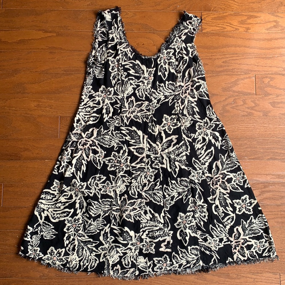 Motherhood Maternity Sleeveless Floral Tank Dress Black & Cream Size Small